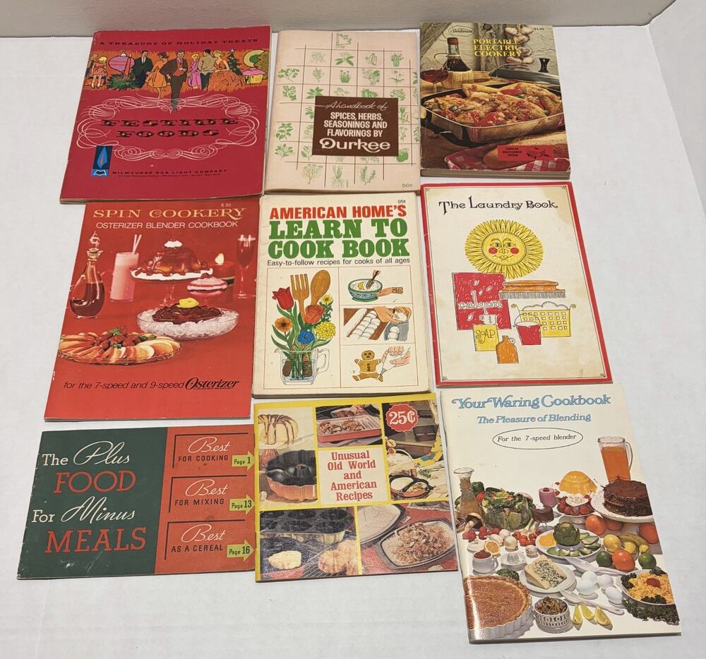 Lot of 9 Vintage Cookbook Mid‑Century Recipe Booklets 1960s